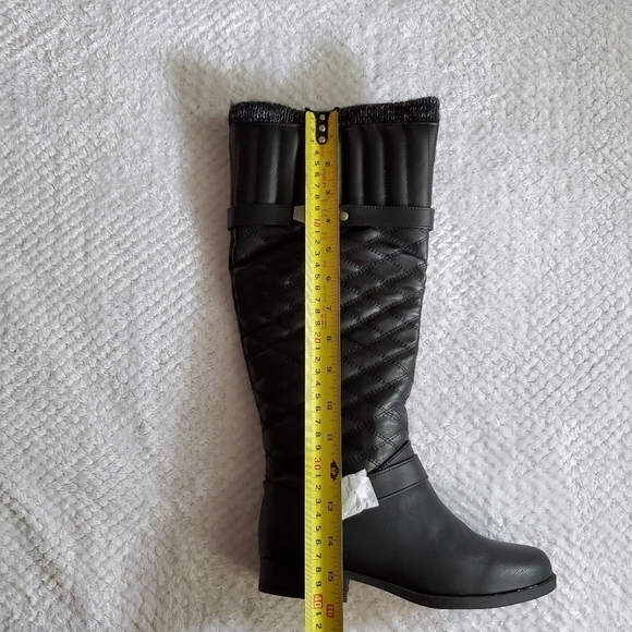 Myla Quilted Sweater Cuff Black Boots Size 6 - Picture 5 of 8